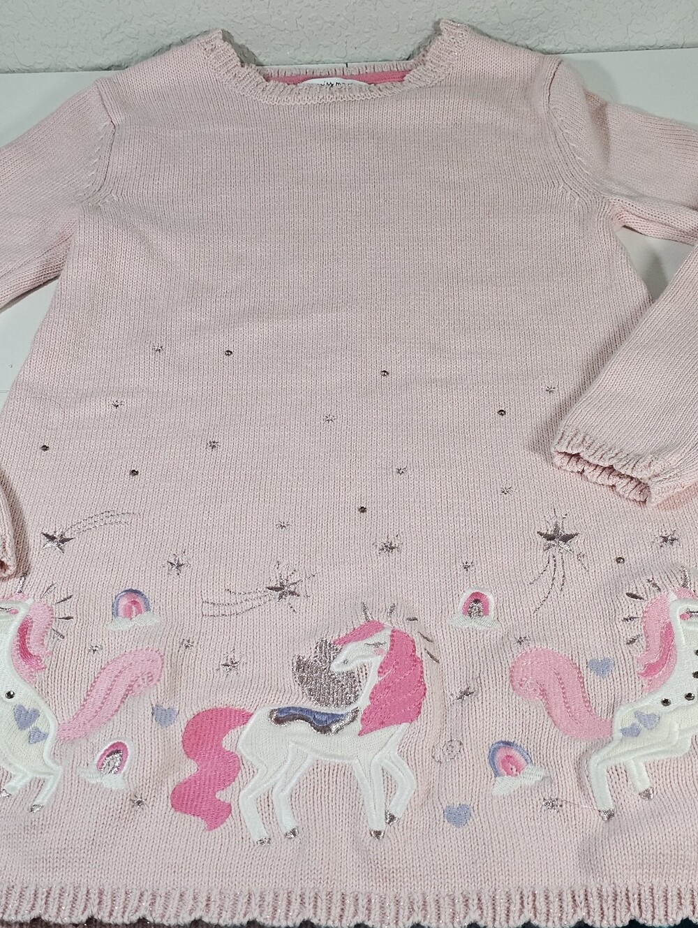 Miss Mona Mouse Pink Unicorn Sweater Dress 4T